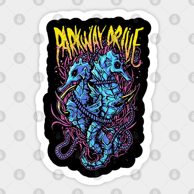 Vintage parkway drive animal Sticker by PATTERNCOLORFUL